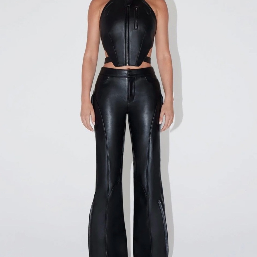 KHY- faux leather pants and top (set) - Picture 2 of 8